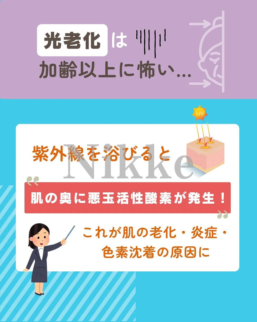【紫外線ダメージ、その後のケアが勝負です】